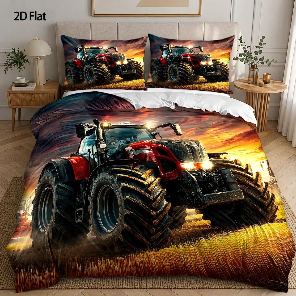 Agriculture Farming Cartoon - Комплект из 3 предметов: 1 пододеяльник