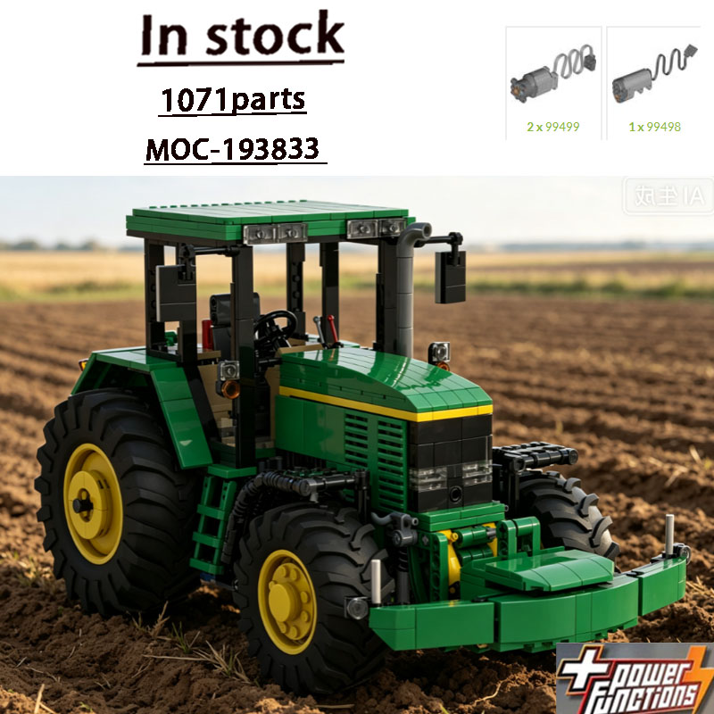 Farming Agriculture Model - Конструктор MOC-193833: Сельскохозяйственный зеленый трактор 1980-х